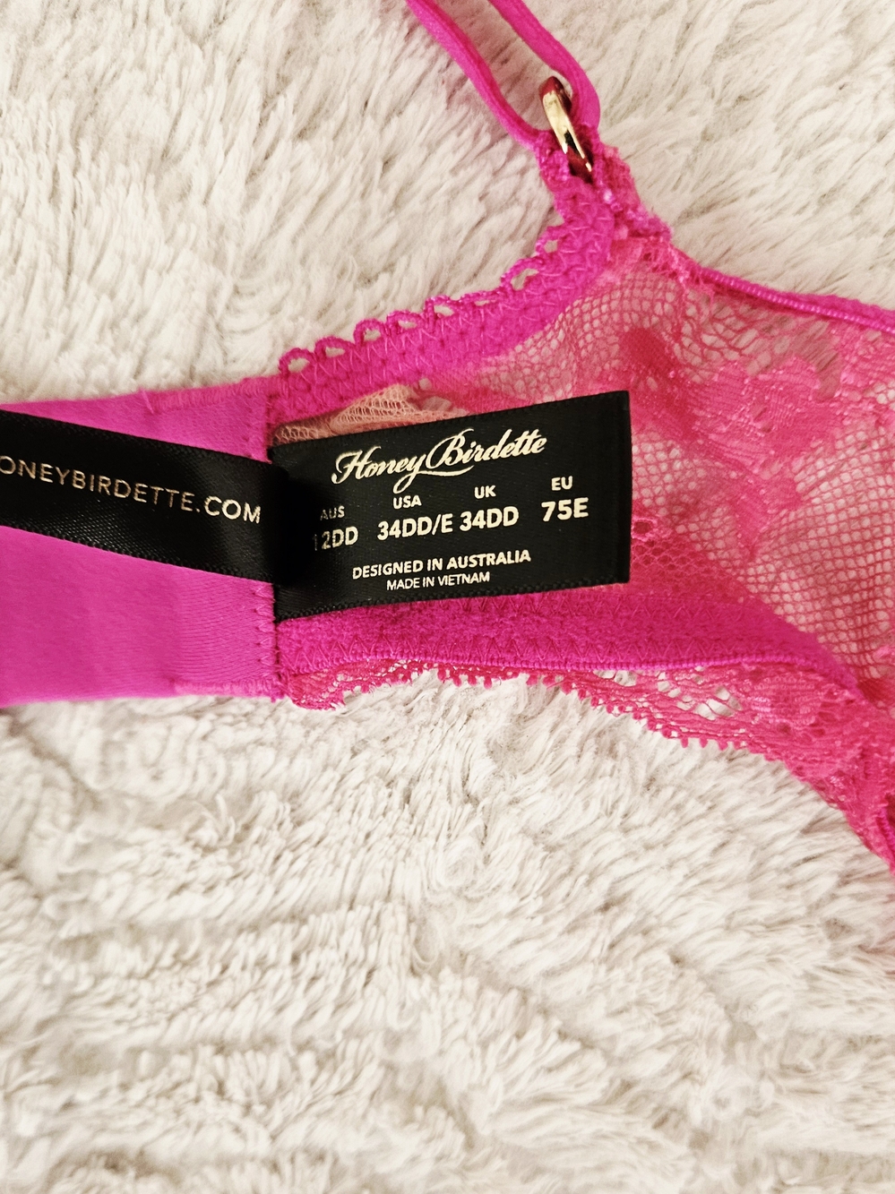 Honey Birdette Pink Lace Underwire Bra